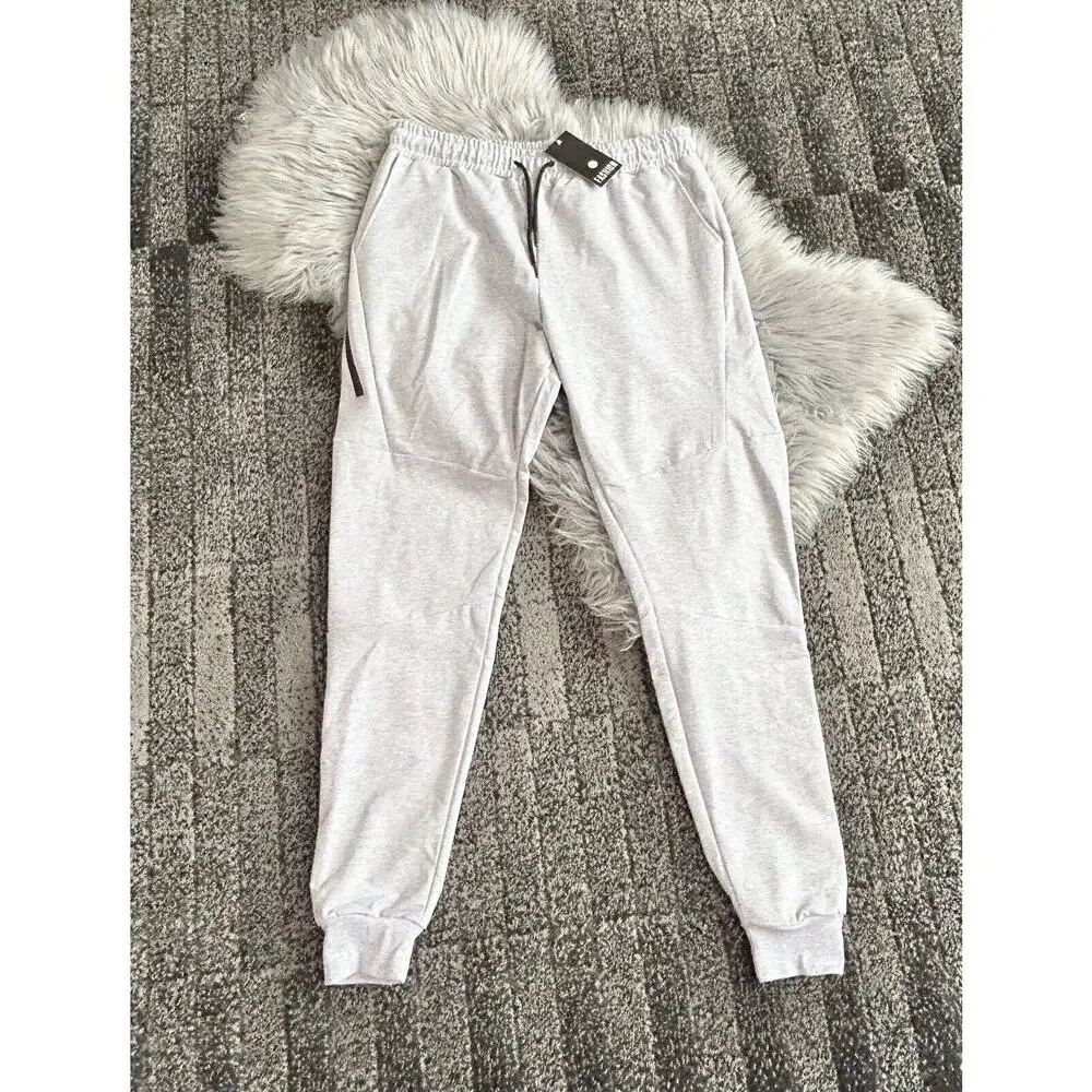 Men's Grey Fashion Joggers Size XL- Drawstring -Running- Activewear